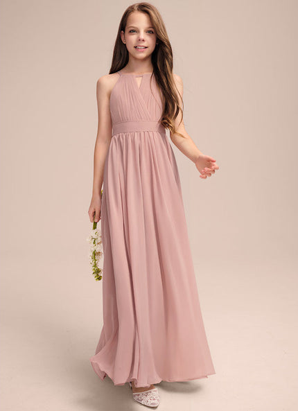 Robe Pastel Rose Demoiselle D'Honneur Trapèze