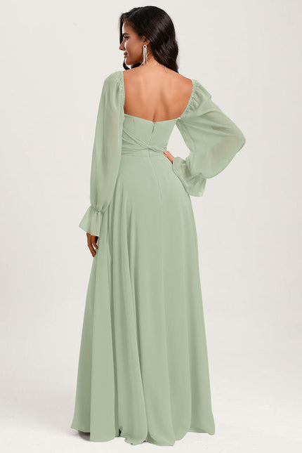 Robe Pastel Vert Émeraude Décolleté Cœur - gallery 1