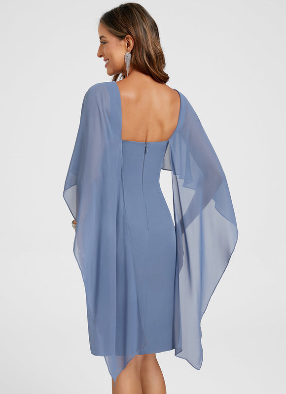 Robe Pastel Bleu Fourreau Col Rond - gallery 7
