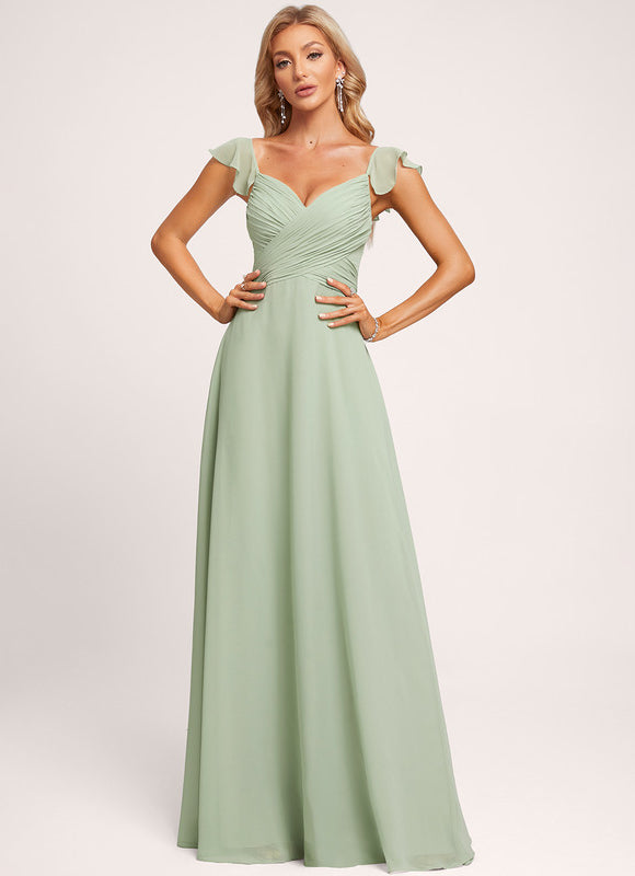 Robe Pastel Rose Demoiselle D'Honneur Élégante - gallery 1