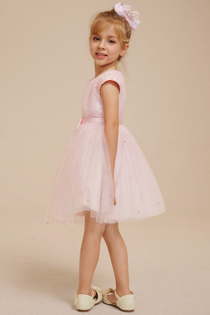 Robe Pastel Rose Tulle Avec Perles - gallery 7