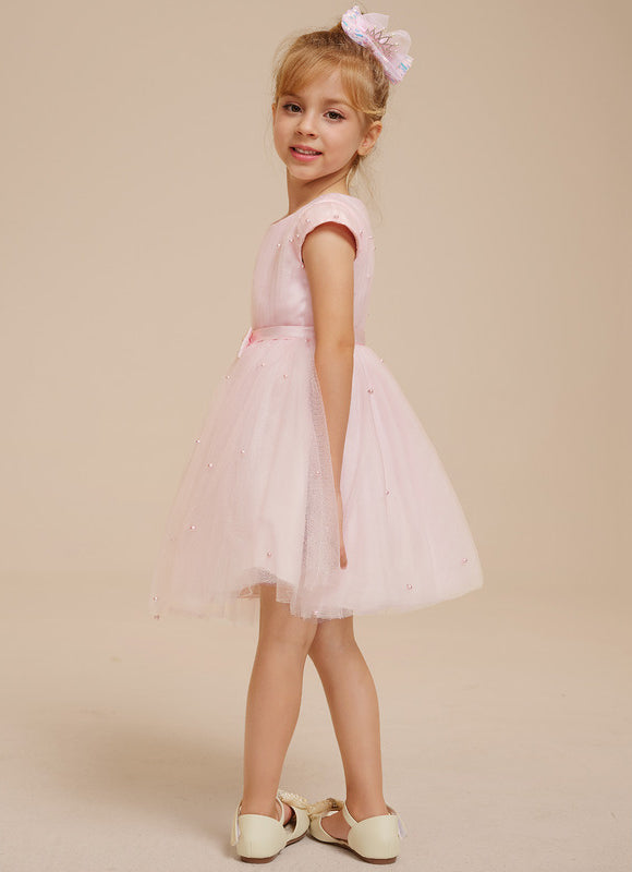 Robe Pastel Rose Tulle Avec Perles - gallery 7