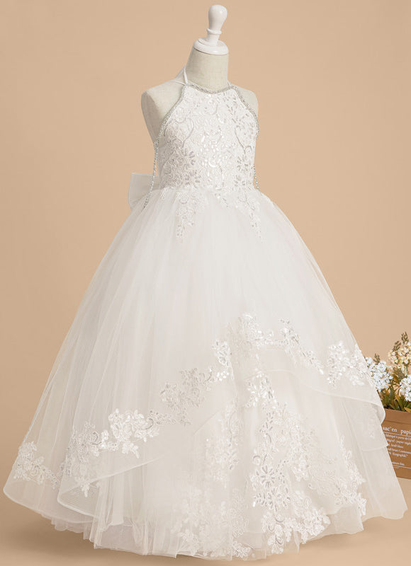 Robe Pastel Demoiselle D'Honneur Blanche Tulle - gallery 2