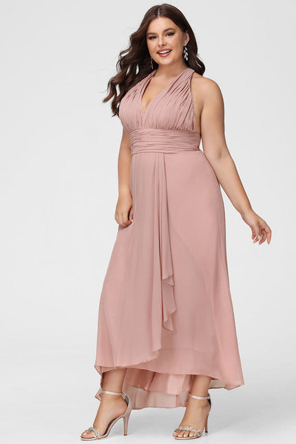 Robe Pastel Verte Col V Asymétrique - gallery 7