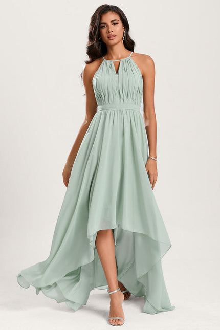 Robe Pastel Rose Trapèze Mousseline Volants
