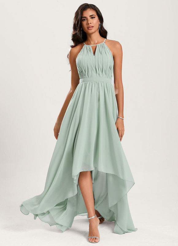 Robe Pastel Rose Trapèze Mousseline Volants