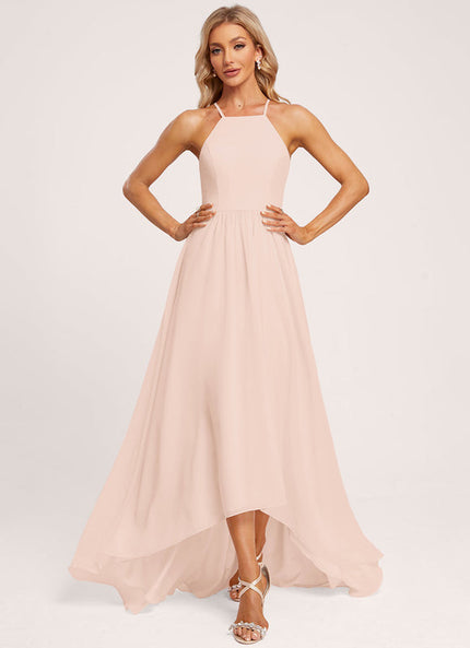 Robe Pastel Rose Trapèze Mousseline Volants