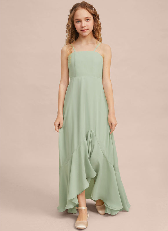 Robe Pastel Vert Mousseline Demoiselle D'Honneur