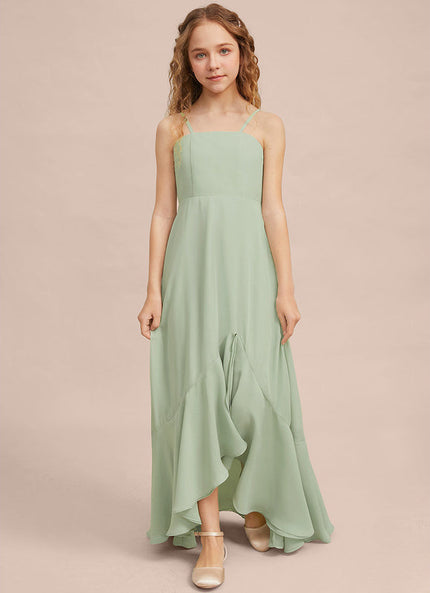 Robe Pastel Vert Mousseline Demoiselle D'Honneur