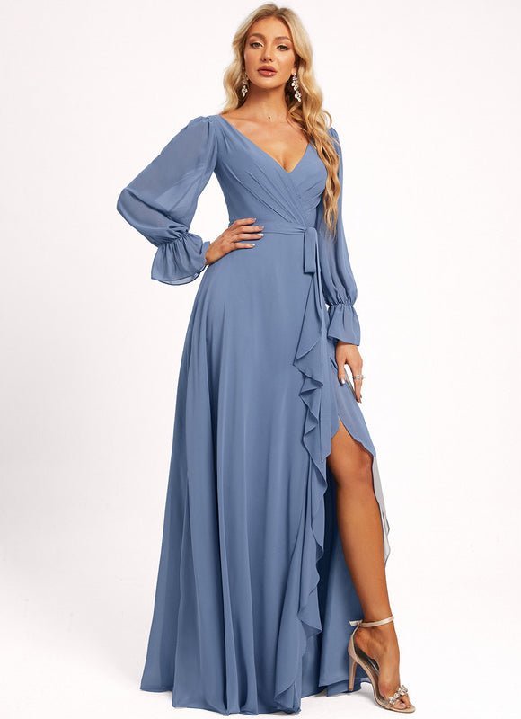 Robe Pastel Rose Demoiselle D'Honneur Élégante - gallery 3