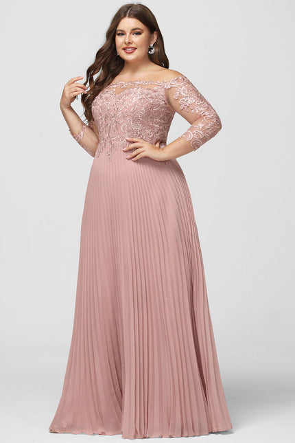 Robe Pastel Rose Épaules Dénudées Dentelle - gallery 8