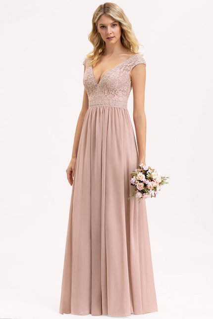 Robe Pastel Rose Demoiselle D'Honneur Élégante - gallery 4