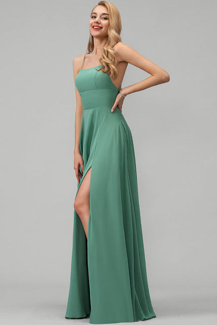 Robe Pastel Verte Trapèze Soirée Élégante - gallery 2