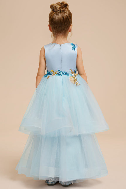Robe Pastel Bleu Col Rond Princesse - gallery 5