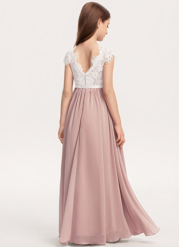 Robe Pastel Rose Demoiselle D'Honneur Élégante - gallery 4