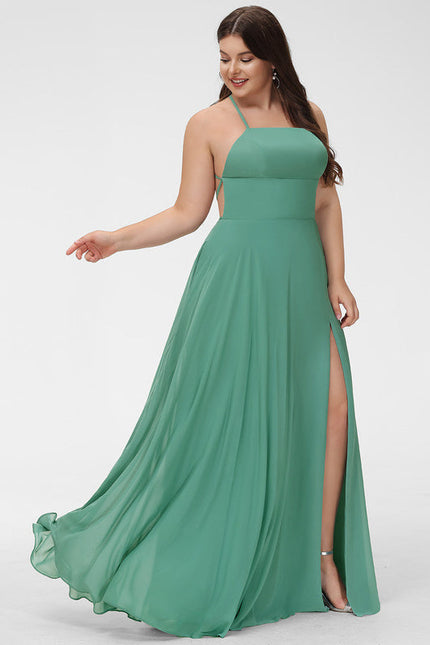 Robe Pastel Verte Trapèze Soirée Élégante - gallery 5