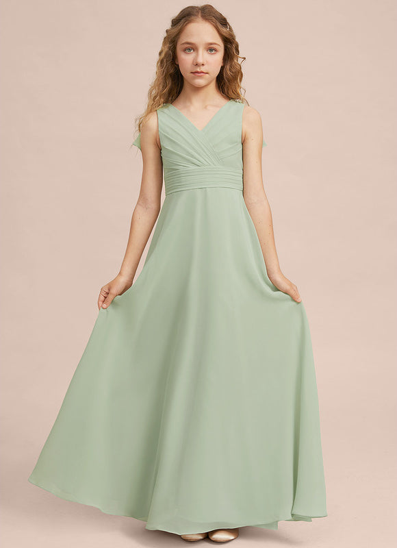 Robe Pastel Verte Col V Longueur Maxi - gallery 6