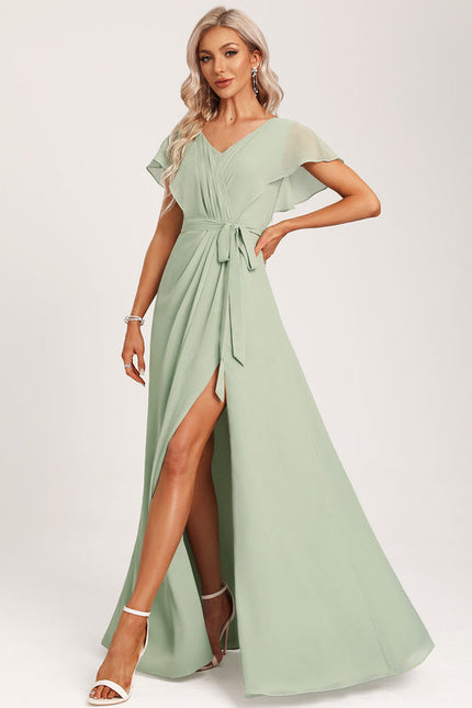 Robe Pastel Rose Demoiselle D'Honneur Élégante - gallery 4