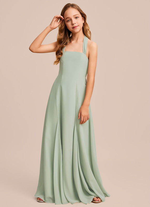 Robe Pastel Bleu Col Carré Long