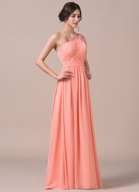 Robe Pastel Bleu Décolleté Asymétrique Longue - gallery 4