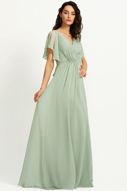 Robe Pastel Rose Demoiselle D'Honneur Élégante - gallery 2