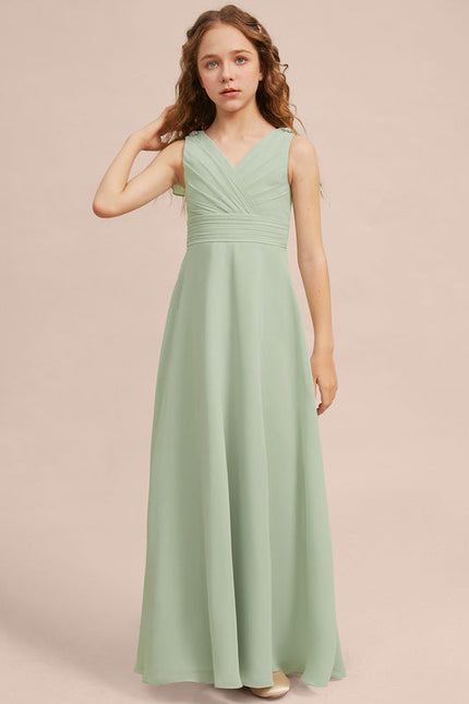 Robe Pastel Verte Col V Longueur Maxi - gallery 3