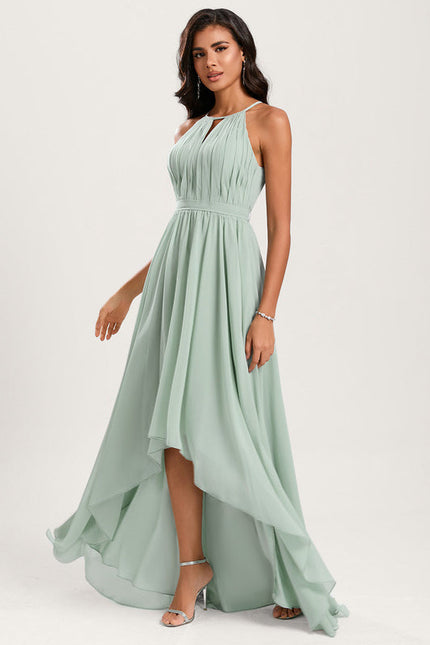 Robe Pastel Rose Trapèze Mousseline Volants - gallery 3