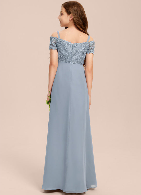 Robe Pastel Bleu Décolleté Trapèze Junior - gallery 6