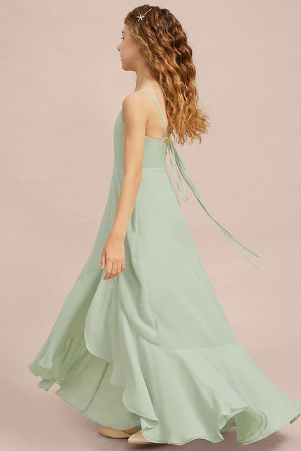 Robe Pastel Vert Mousseline Demoiselle D'Honneur - gallery 6