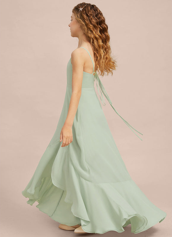 Robe Pastel Vert Mousseline Demoiselle D'Honneur - gallery 6