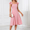 Robe Pastel Rose À Volants Midi