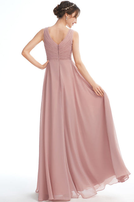 Robe Pastel Rose Longue Col V Enceinte - gallery 2