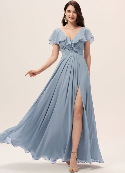Robe Pastel Demoiselle D'Honneur Bleu Clair
