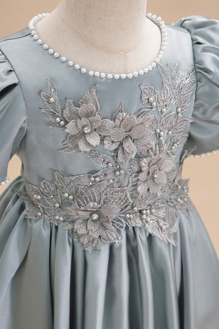 Robe Pastel Bleu Ciel Trapèze Satin - gallery 6