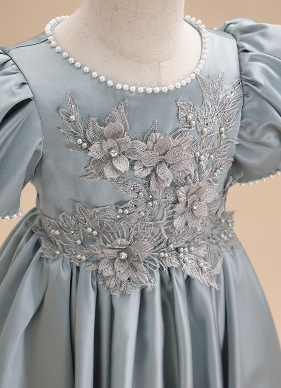 Robe Pastel Bleu Ciel Trapèze Satin - gallery 6