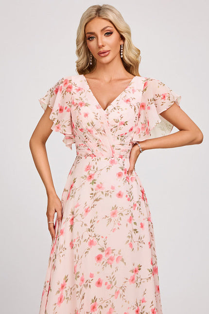 Robe Pastel Rose Demoiselle D'Honneur Élégante - gallery 4