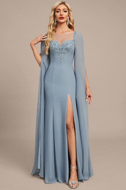 Robe Pastel Bleu Fourreau Soirée Élégante