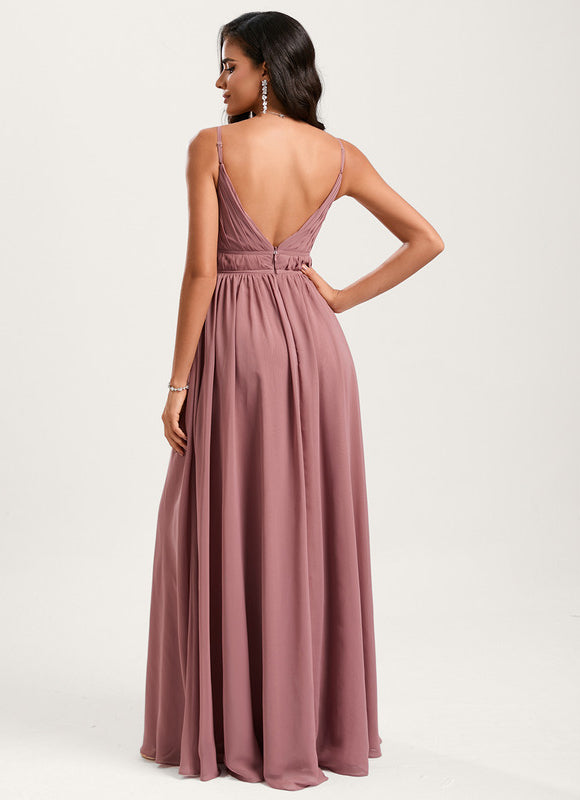 Robe Pastel Rose Demoiselle D'Honneur Élégante - gallery 4
