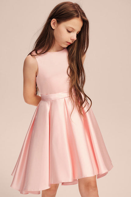 Robe Pastel Rose Col Rond Trapèze Junior - gallery 2
