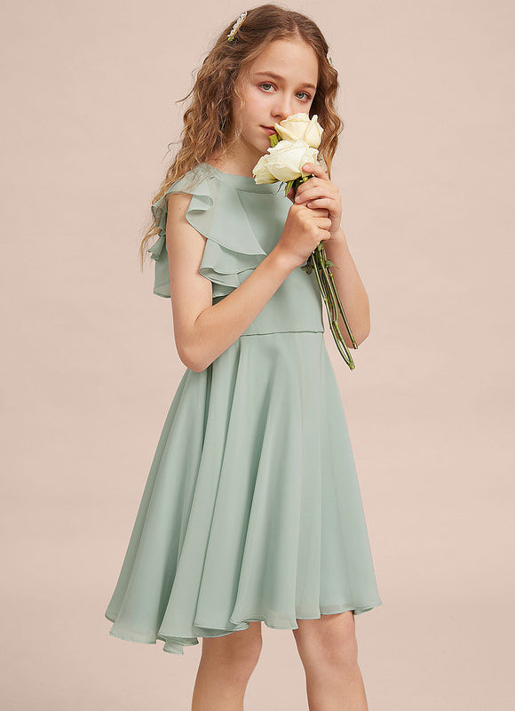 Robe Pastel Vert Menthe Trapèze Mousseline - gallery 4