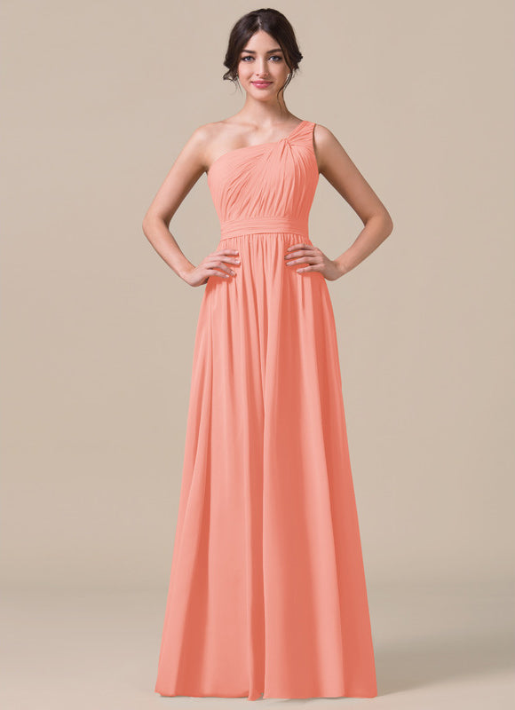 Robe Pastel Bleu Décolleté Asymétrique Longue - gallery 2