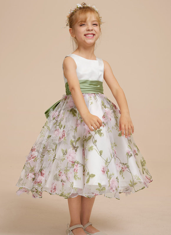 Robe Pastel Demoiselle D'Honneur Blanche Fleurie - gallery 9