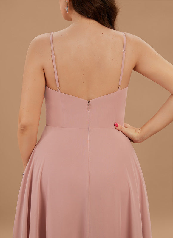 Robe Pastel Bleu Col V Longue - gallery 9