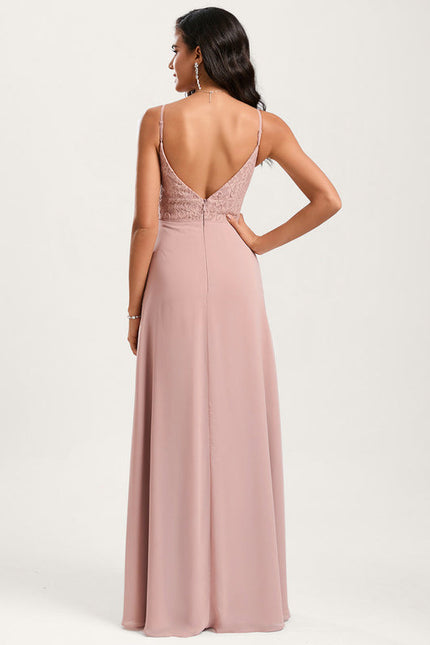 Robe Pastel Rose Demoiselle D'Honneur Élégante - gallery 3