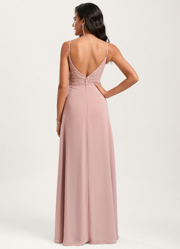 Robe Pastel Rose Demoiselle D'Honneur Élégante - gallery 3