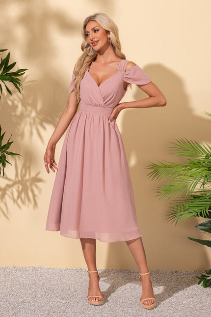 Robe Pastel Verte Col Cœur Midi - gallery 3