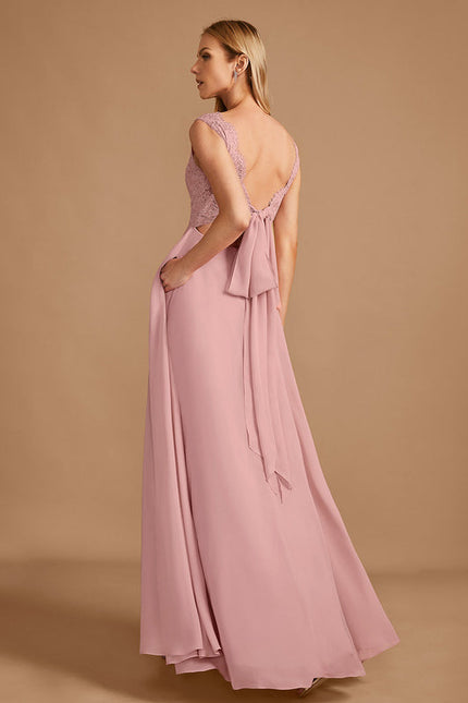 Robe Pastel Rose Demoiselle D'Honneur Élégante - gallery 5