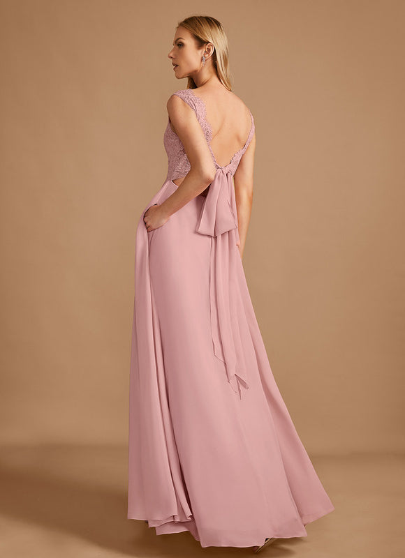 Robe Pastel Rose Demoiselle D'Honneur Élégante - gallery 5