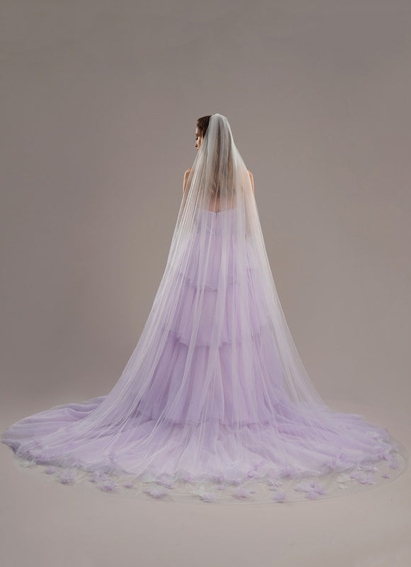 Robe Pastel Lilas Col Cœur Tulle Élégante - gallery 4