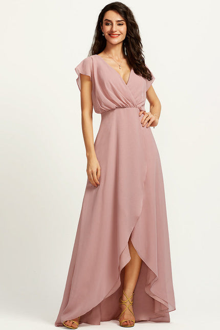 Robe Pastel Verte Col V Asymétrique